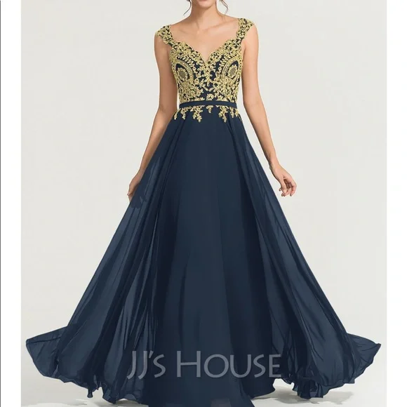 green emerald velvet dress Vintage Navy Blue Off-Shoulder Gold Embroidered Rhinestone Tulle Long –  PreppyDress